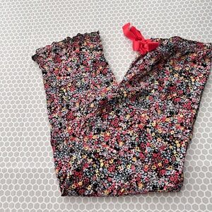 Faded Glory Vibrant Floral Pajama Pants with Orange Bow Size S